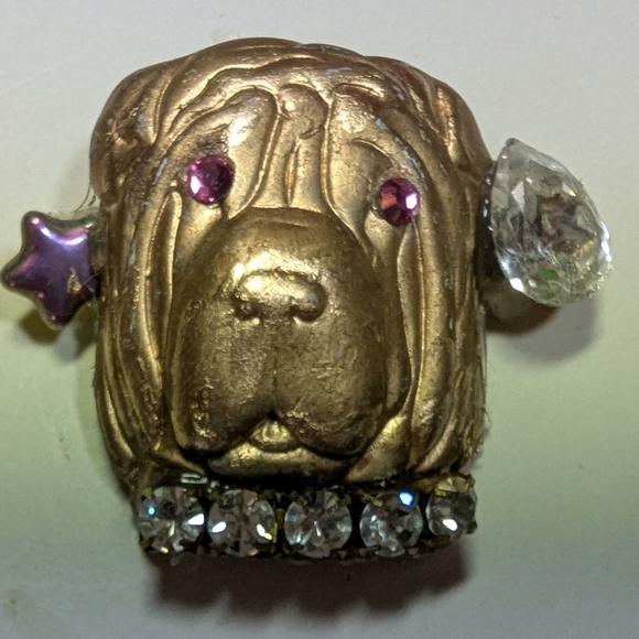Wendy Ge1l Shar Pei dog Swarovski jewels.